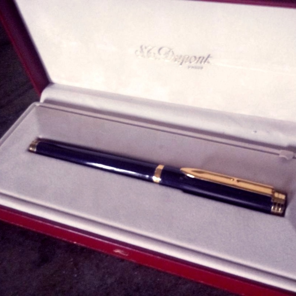 Vintage ST Dupont Fountain Pen Blue Laque de Chine